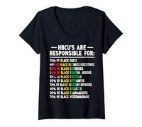 Mujer HBCU Son estadísticas responsables Éxito HBCU Alums Pride Camiseta Cuello V