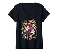 Mujer He Has Made Everything Beautiful In Its Time - Camiseta Cuello V