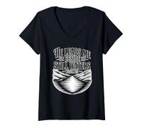 Mujer He Leads Me Beside Still Waters Camiseta Cuello V