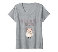 Mujer He Left The 99 To Find Me Christianity Camiseta Cuello V