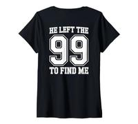 Mujer He Left The 99 To Find Me Matthew 18:12-14 Bible Verse Camiseta Cuello V