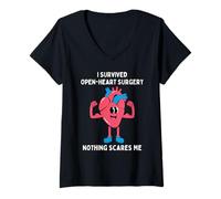Mujer He Sobrevivido A Una Operación A Corazón Abierto; Ya Nada Me Camiseta Cuello V