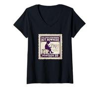Mujer He vivido en Todas Partes, Pero en Ninguna Parte Mapa Viajero del Mundo Camiseta Cuello V