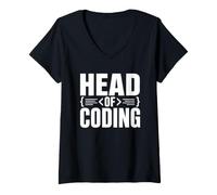 Mujer Head of Coding Programmer Developer Software Engineer Humor Camiseta Cuello V