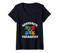 Mujer Healing Hands of Therapy - Camiseta de Terapeuta de Masaje Orgulloso Camiseta Cuello V