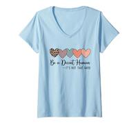 Mujer Heart Be A Decent Human It’s Not That Hard Retro Camiseta Cuello V