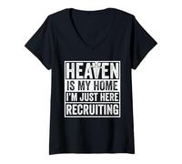 Mujer Heaven Is My Home I'm Just Here Recruiting Camiseta Cuello V