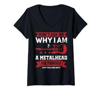 Mujer Heavy Metal Y Goth Ask Camiseta Cuello V