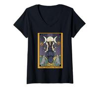 Mujer Hécate The Moon Tarot Card Goddess Witchcraft Pagan Wiccan Camiseta Cuello V