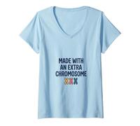 Mujer Hecho con un Bonito diseño de Libro de Cuentos Extra cromosómico para niños Camiseta Cuello V