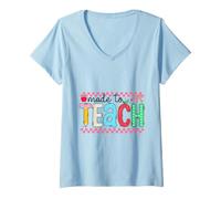 Mujer Hecho para enseñar diseño de Aprendizaje Escolar educador Camiseta Cuello V