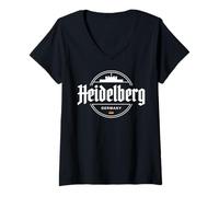 Mujer Heidelberg Alemania Ciudad Recuerdo Camiseta Cuello V