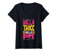 Mujer Hella Thicc Bastante Droga Camiseta Cuello V
