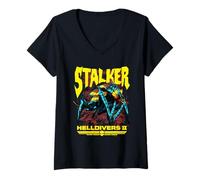 Mujer Helldivers 2 Sony PlayStation Video Game Stalker Terminid Camiseta Cuello V