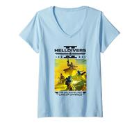 Mujer Helldivers 2 The Galaxy's Last Line of Offence Video Game Camiseta Cuello V