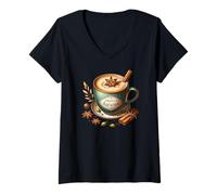 Mujer Hello Autumn Themed Coffee Mug For Women Cozy Fall Vibes Camiseta Cuello V