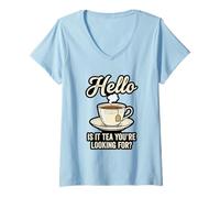 Mujer Hello Is It Tea You'Re Looking For Funny Tea Lover Juego de Palabras Camiseta Cuello V