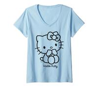 Mujer Hello Kitty - Black Cat Classic Camiseta Cuello V