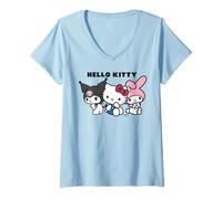 Mujer Hello Kitty - Friends My Melody Kuromi Camiseta Cuello V