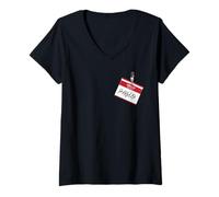 Mujer Hello My Name Is Pablo Funny Halloween Nombre Etiqueta Custome Camiseta Cuello V