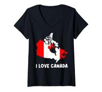 Mujer Hello Ottawa I Love Canada Map Flag Orgullosa Canadian Mom Daddy Camiseta Cuello V