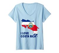 Mujer Hello San José I Love Costa Rica Mapa Bandera Costa Rica Mama Camiseta Cuello V