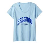 Mujer Helsinki Finlandia Vacaciones Familiares a Helsinki Regalos Camiseta Cuello V