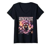 Mujer Henopause Funny Chicken Menopausia Humor Mujeres de Mediana Edad Camiseta Cuello V