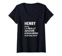 Mujer Henry Name - Definición de Nombre Divertido - Diccionario de Nombres Camiseta Cuello V