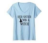 Mujer Her Sister Was a Witch Bro My Sister's a Witch Sister Witchy Camiseta Cuello V