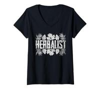 Mujer Herbolario Hierbas Hierbas Jardinería Herbolaria Camiseta Cuello V