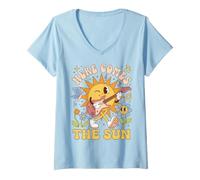 Mujer Here Comes The Sun Music Lover Positive Vibes Camiseta Cuello V