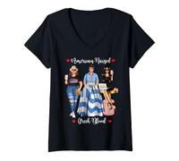 Mujer Herencia de Sangre Griega Criada en Estados Unidos Sexy Camiseta Cuello V