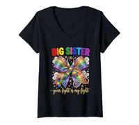Mujer Hermana Mayor, tu Lucha es mi Lucha, Ahora, concientización sobre el Autismo Camiseta Cuello V