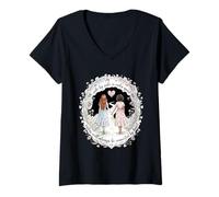 Mujer Hermanas Side by Side Or Miles Connected by Heart Siblings Camiseta Cuello V