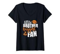 Mujer Hermano pequeño, el Mayor Fan de America Sports Camiseta Cuello V