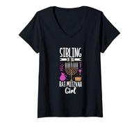 Mujer Hermanos y hermanas del Bat Mitzvah Camiseta Cuello V