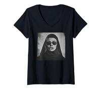 Mujer Hermosa Joven Monja, Monja rebelde Camiseta Cuello V