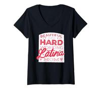 Mujer Hermosa Y Trabajadora Latina Mamá - Funny Latina Mom Camiseta Cuello V