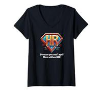 Mujer Héroe de recursos Humanos Camiseta Cuello V