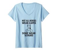 Mujer Heroes in Scrub | Regalo de Agradecimiento del Día Internacional de la Enfermera Camiseta Cuello V