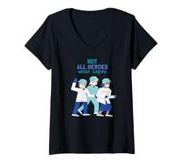 Mujer Héroes silenciosos de la Crisis Camiseta Cuello V