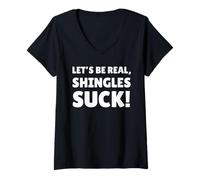 Mujer Herpes zóster Suck! Funny Shingles Recovery Camiseta Cuello V