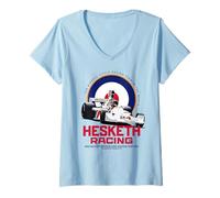 Mujer Hesketh Racing Campeón del Mundo Británico Racing Team Classic Camiseta Cuello V