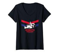 Mujer Hesketh Racing, campeón del Mundo del Reino Unido, Sport Car 70s Classic Camiseta Cuello V