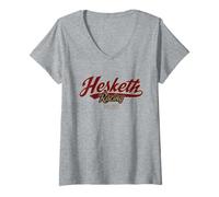 Mujer Hesketh Racing UK World Champion Logo College Classic Camiseta Cuello V