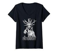 Mujer Hex The Patriarchy Zombie Liberty Feminista Halloween Gótico Camiseta Cuello V