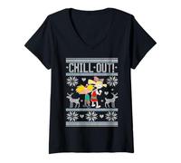 Mujer Hey Arnold! Helga Chill out Holiday Sweater Camiseta Cuello V