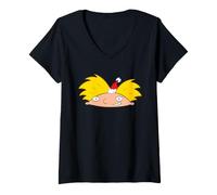 Mujer Hey Arnold! Santa Hat Camiseta Cuello V