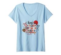 Mujer Hey Batter Batter Swing - Jugador de béisbol Camiseta Cuello V